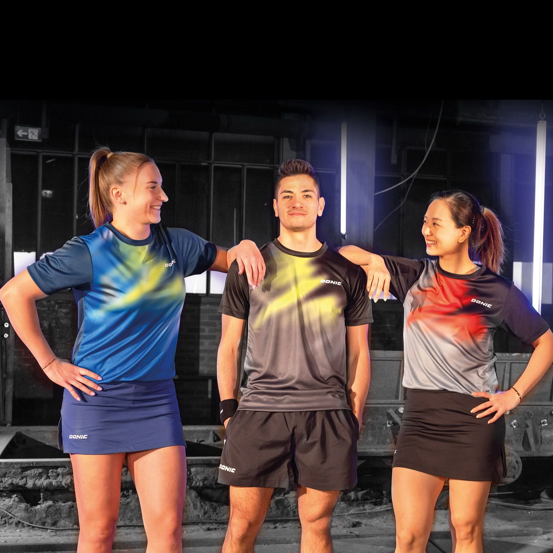 Donic t-shirt Furious Junior navy/royalblue/lime - Image 3
