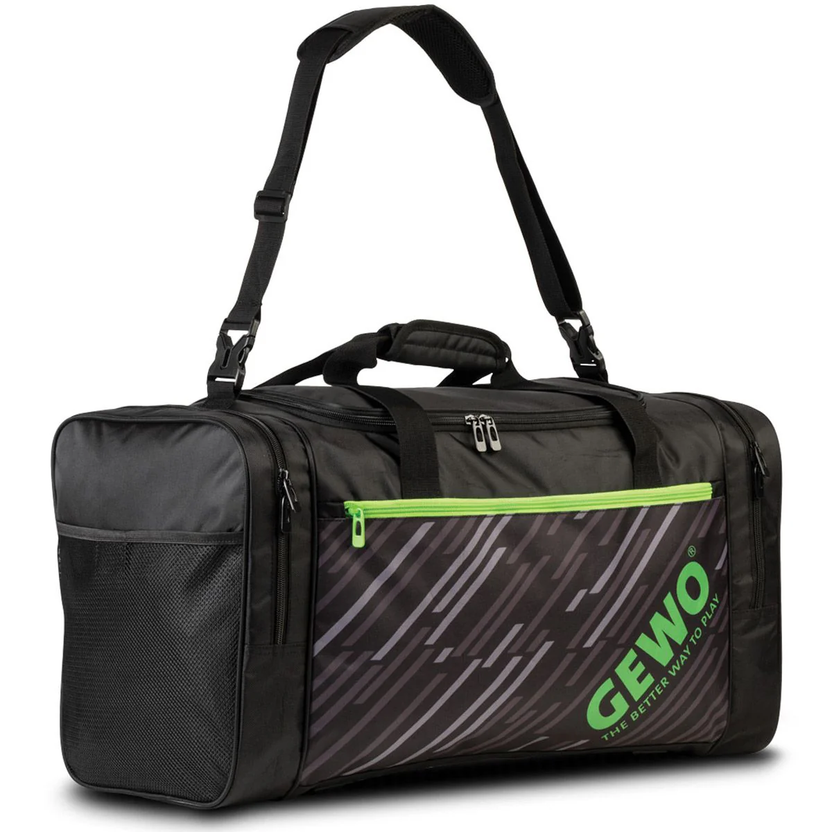 Gewo Sportsbag Stripes L black/lime - Image 2