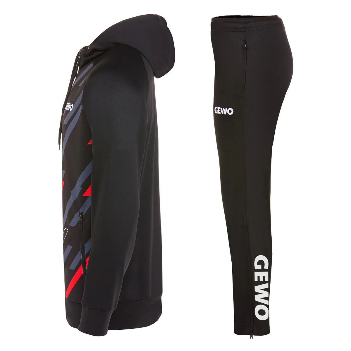 Gewo Tracksuit Ponza I black/red - Image 3